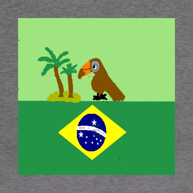 Sporty Brazil Design on White Background by 2triadstore